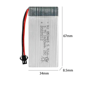 מפעל 3.7V 1600mAh 853465 נטענת סוללות חבילות עבור דגם חשמלי מטוס מיני rc מסוק סוללה