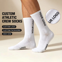 Chaussettes de sport athlétiques personnalisées avec logo, soutien de la voûte plantaire en maille respirante, chaussettes de performance en coton et emballage personnalisé OEM ODM