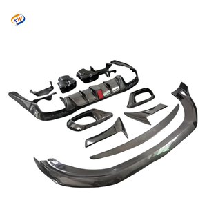 Pour <span class=keywords><strong>Mercedes</strong></span> <span class=keywords><strong>classe</strong></span> S W222 2019 S63 S65 mis à niveau B garde-boue avant diffuseur arrière becquet d'échappement kit carrosserie en fibre de carbone - Product Image 1