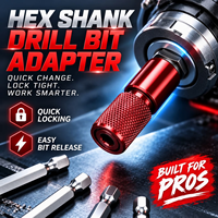 Adaptateur pour meuleuse d'angle M10, convertisseur de filetage à queue hexagonale, mandrin de perceuse à verrouillage automatique, accessoire d'extension réglable