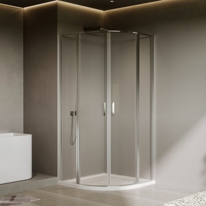 Cabine de <span class=keywords><strong>douche</strong></span> à <span class=keywords><strong>porte</strong></span> battante de style européen de haute qualité, cadre en aluminium chromé rond portable, cabine de <span class=keywords><strong>douche</strong></span> - Product Image 1