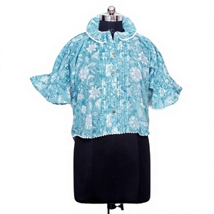Robe en gaze de coton à imprimé bloc pour femmes 100% coton doux sans effort voyage déjeuner Date robe taille t-shirt inclus-fabriqué à la main - Product Image 1
