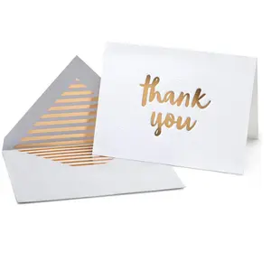 Переработанная пользовательская розовая Золотая тисненая печатная бумага спасибо открытка визитница поздравительная открытка