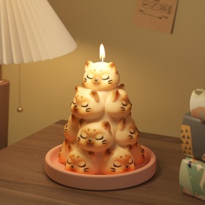 Molde de silicona al por mayor para velas con forma de animales lindos, molde de resina para decoración del hogar, moldes para velas aromáticas de gato y panda - Product Image 3