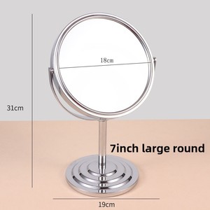Küçük boyutlu Metal masaüstü kozmetik ayna çift taraflı dönen masa büyüteç makyaj güzellik makyaj masası aynası makyaj için - Product Image 2