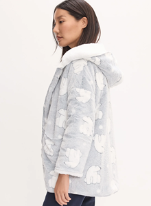 Premium Unisex Sherpa Fleece Jacket Luxury <strong>House</strong> <strong>Coat</strong> Hooded Collar Customizable Winter Season Flannel Pajamas for <strong>Ladies</strong> - Product Image 4