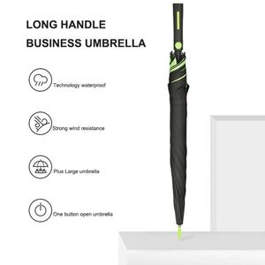Fabricant de parapluies, parapluies de golf de haute qualité, durables, résistants au vent, à double couche, semi-automatiques, en fibre, noirs et jaunes, avec logo - Product Image 4