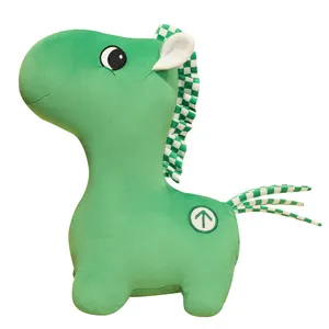 yeşil at oyuncak Suppliers-Minky fabric stuffed plush toys green horse animal plush toys in cheap price