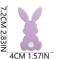 Patchs brodés colorés de lapins de Pâques, broderie informatique, applique thermocollante, patch décoratif pour les vêtements des enfants