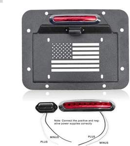 Neumático de repuesto Eliminar licencia Placa de reubicación Kit con placa de iluminar la luz y tercera luz de freno Luz de ajuste 2007-2018 jeep Wrangler JK - Product Image 3