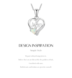 Exquisite S925 Sterling Silver <b>Opal</b> Heart Clavicle Chain Pendant <b>Necklace</b> for Women Fashion Jewelry Mother's Day Gift - Product Image 6