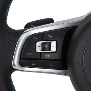 Volante Deportivo R <span class=keywords><strong>Line</strong></span> de 3 Radios en Cuero Semiperforado para VW Golf 5/6/7 R GTI Jetta Passat CC (MK5/MK6/MK7) - Product Image 3