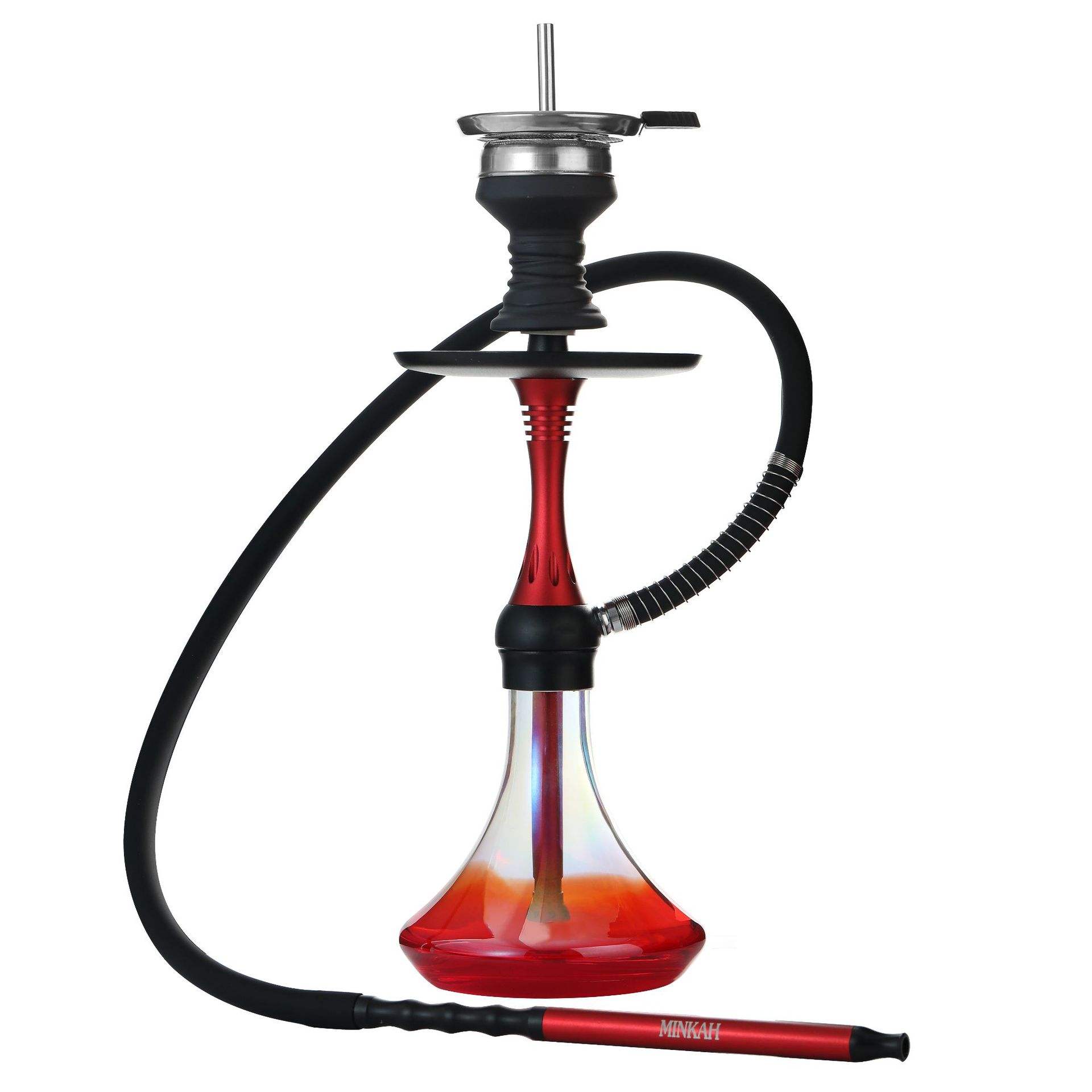 เซรามิกดินดำพร้อมก้านสีแดงและฐานสีแดง รุ่นแก้ว