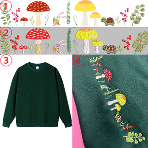 Sudadera verde 100% de algodón para hombre, suministro ODM de invierno con setas bordadas, conejo, Tortuga, teñido liso, bordado 3D - Product Image 6