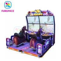 Funspace Vente en gros Jeux vidéo d'arcade Divertissement Équitation Simulateur de chevaux 2 joueurs Fonctionnement de pièces Machine de jeu de course