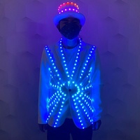 Veste à LED RVB pleine couleur, imprimée, pour scène, danse, costume Tron, tenue de performance pour danseuse de salle de bal, vêtement lumineux