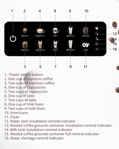 Máquina de Espresso Profesional Italiana 6 en 1, Totalmente Automática, para Cappuccino, Leche Caliente, Café Latte, Agua Caliente y Espresso - Product Image 6
