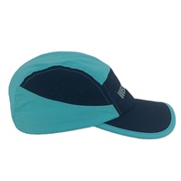 Casquette de camping 5 panneaux en polyester à sangle réglable, impression de logo personnalisé, pour le sport, la course, les activités de plein air, la plage, les fêtes, les loisirs et les voyages