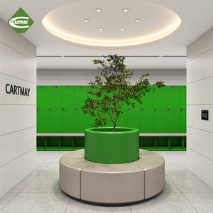 <span class=keywords><strong>Casier</strong></span> de rangement HPL personnalisable Cartmay avec compartiments, vestiaire de gym, spa, vestiaire de fitness avec bancs, serrure électronique - Product Image 3