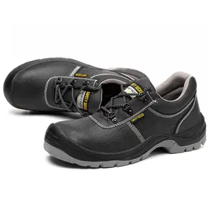 Chaussures de sécurité confortables et légères OEM, certification CE S3 SRC HRO ISO 20345, construction en cuir véritable gaufré Logo personnalisé