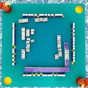 Tapis <span class=keywords><strong>de</strong></span> Mahjong Flottant Imprimé, Table <span class=keywords><strong>de</strong></span> Mahjong Carrée Portable avec Porte-Gobelet pour Cartes <span class=keywords><strong>de</strong></span> <span class=keywords><strong>Poker</strong></span> - Product Image 1