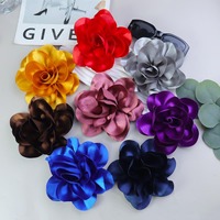 Fleurs en tissu 3D artificielles décoratives faites à la main en mousseline de soie de 14 cm, fleurs en tissu unies personnalisées pour enfants, 21 couleurs