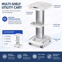 Carrito de Plástico Económico e Impermeable para Clínica de Belleza con Enchufes IT para Equipos de Belleza y Logotipo OEM
