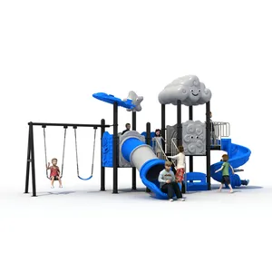 Vibrant Colors Child Development Products Community Gatherings Textured Imaginative Play Features Blue large swing slide