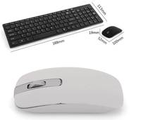 Mini souris multimédia sans fil ultra-mince et silencieuse 2.4Ghz, ensemble clavier et souris Combo