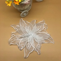 4 lapisan kain Organza 3D dekorasi gaun bunga kain Tule applique bunga pernikahan untuk pengantin manik-manik tempelan tambalan bunga applique