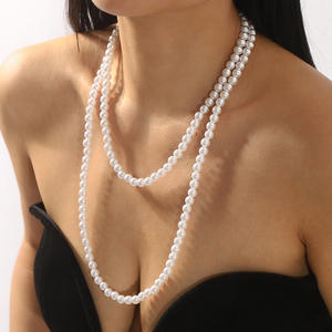 Collar Sencillo de Varias Capas, Cadena de Perlas Blancas de Hada, Collares Largos en Capas, Joyería de Moda 2026 - Product Image 4