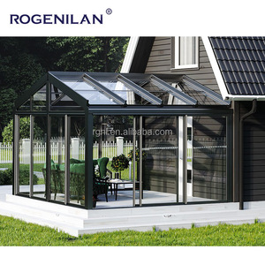 Rogenilan Villa véranda électrique panoramique couverture de patio toit étanchéité terrasse structure en acier verre trempé véranda personnalisation - Product Image 4
