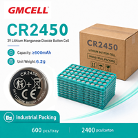 Vente en gros d'usine, piles bouton au lithium GMCELL CR2032 CR2450 3V 600mAh, télécommande personnalisée pour jouets