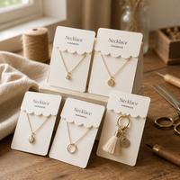 Cartes d'emballage pliables pour bijoux et porte-clés, personnalisées, créatives, à bords ondulés, avec étiquettes de prix