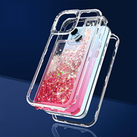 Vente en gros 3-en-1 dégradé Quicksand coque de téléphone portable coque dure avec poudre éblouissante et paillettes anti-chute échantillon gratuit