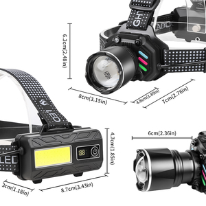 2 Led 800 lumen huỳnh quang Dải cảm biến có thể sạc lại đèn pha với Loại-C sạc 30 Wát công suất và chức năng bộ nhớ - Product Image 6