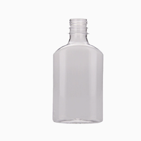 Bouteille de liqueur en plastique rectangulaire plate vide de 250 ml avec bouchon à vis en aluminium pour whisky, vin de fruits, boissons, logo personnalisé