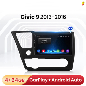 CarPlay אנדרואיד 10 4G + 64G רכב רדיו מולטימדיה נגן להונדה סיוויק 4d 9 2013 - 2016 GPS לא 2din <span class=keywords><strong>2</strong></span> דין dvd - Product Image 2