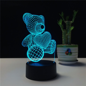 Novo LED Personalizado Foto Criativo 3D Ilusão Anime acrílico Table Desk Lâmpadas Base Kid's Home Decor Night Lights