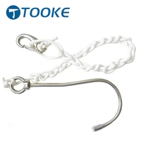 Hameçon de plongée sous-marine en acier inoxydable pour courant, avec ligne et clip, pour une plongée en courant sécurisée et un sport sous-marin.