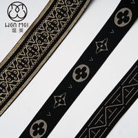 Vente en gros de sous-vêtements en nylon jacquard personnalisés avec bande élastique à fil doré à motif floral géométrique, toucher doux, accessoires de lingerie personnalisés