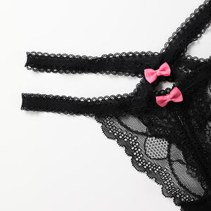 Da <span class=keywords><strong>donna</strong></span> con lacci Plus Size mutandine tinta unita Sexy con fiocco traspirante <span class=keywords><strong>perizoma</strong></span> da <span class=keywords><strong>donna</strong></span> - Product Image 5