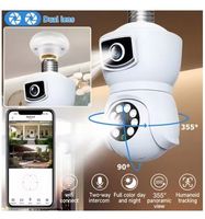 Caméra Ampoule Intelligente Double Capteur CMOS 2MP E27 WiFi Sans Fil Sécurité Grand Angle 180° Vision Nocturne Couleur Surveillance Domestique Cloud