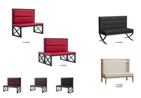 Bancs de restaurant modernes en cuir rembourrés, couleur et matériaux personnalisables pour café et hôtel