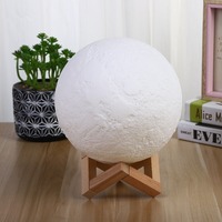 USB 3 couleurs lune veilleuse lampe LED lune lumière boule avec support pour enfants Halloween chambre décor cadeaux de noël
