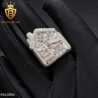 Offre Spéciale – Bagues en Argent Sterling 925 avec Moissanite VVS1, Bagues Moissanite Iced Out pour Hommes, Bagues Moissanite Hip-Hop, Testées au Diamant