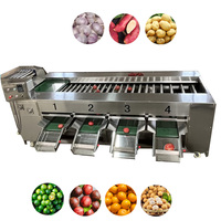 Commerciële sorteer- en sorteermachine voor aardappelen, uien, tomaten, lychees, kiwi's en appels; sorteermachine met rollen voor het sorteren van fruit op maat.