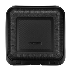 Tiya Fast Food Storage Conteneur d'emballage de préparation de repas à emporter 1 compartiment Récipient en plastique noir pour l'industrie alimentaire PP robuste - Product Image 4