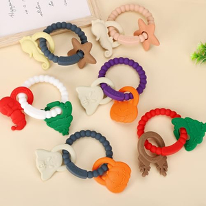 Jouet de dentition en silicone pour bébé |   Jouet à mâcher sûr pour bébés de 0 à 12 mois |   Jouet sensoriel sans BPA - Product Image 2