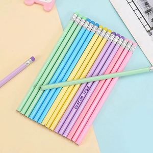 Crayon en bois rond avec gomme, logo personnalisé, stylos personnalisables de qualité supérieure, fabriqués dans le Jiangsu, modèle - Product Image 1